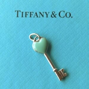 Tiffany & Co. Iconic Classic Blue Key Heart Pendant, Retired And Rare